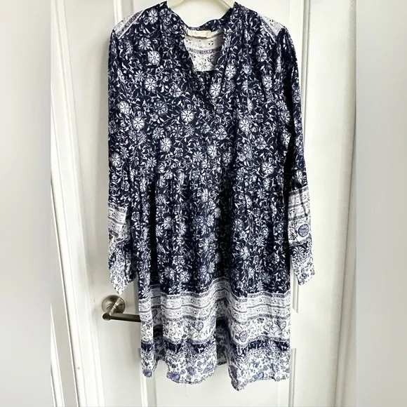 Altar'd State | Dresses | Altard State 34 Sleeve Blue Floral Print Dress |  Poshmark